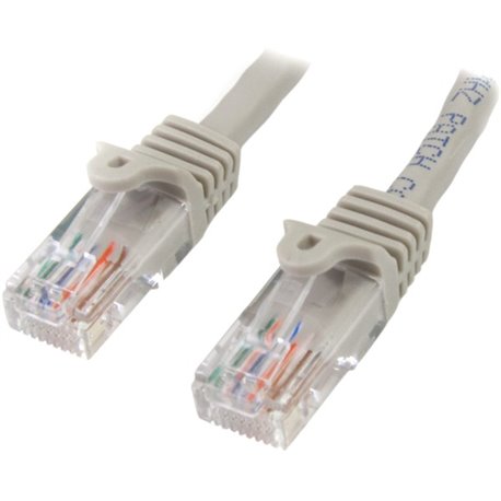 StarTech.com 15 ft Gray Snagless Cat5e UTP Patch Cable - Make Fast Ethernet network connections using this high quality Cat5e Ca