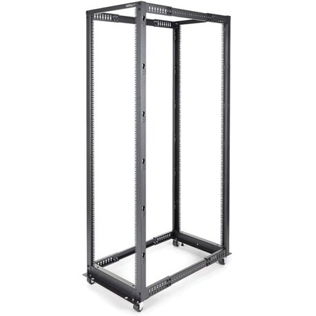 StarTech.com 4-Post 42U Mobile Open Frame Server Rack, 19" Network Rack with Casters, Rolling Rack for Computer/AV/Data/IT Equip