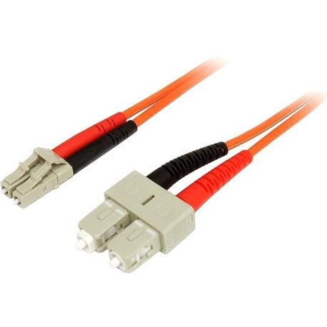 StarTech.com 3m Fiber Optic Cable - Multimode Duplex 50/125 - LSZH Fiber Jumper Cord - LC/SC - Connect fiber network devices for