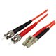 StarTech.com 1m Fiber Optic Cable - Multimode Duplex 50/125 - LSZH Fiber Jumper Cord - LC/ST - Connect fiber network devices for