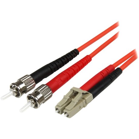 StarTech.com 1m Fiber Optic Cable - Multimode Duplex 50/125 - LSZH Fiber Jumper Cord - LC/ST - Connect fiber network devices for