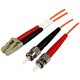 StarTech.com 1m Fiber Optic Cable - Multimode Duplex 50/125 - OFNP Plenum - LC/ST - OM2 - LC to ST Fiber Patch Cable - Provide a