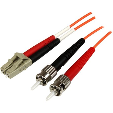 StarTech.com 1m Fiber Optic Cable - Multimode Duplex 50/125 - OFNP Plenum - LC/ST - OM2 - LC to ST Fiber Patch Cable - Provide a