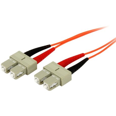 StarTech.com 2m Fiber Optic Cable - Multimode Duplex 50/125 - OFNP Plenum - SC/SC - OM2 - SC to SC Fiber Patch Cable - Provide a