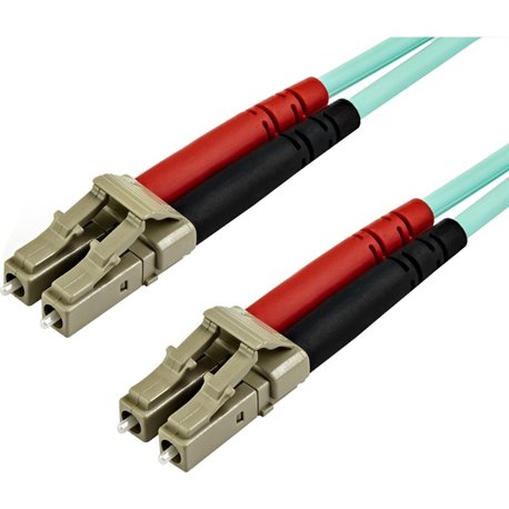 StarTech.com 15m (50ft) LC/UPC to LC/UPC OM3 Multimode Fiber Optic Cable, Full Duplex 50/125 Zipcord, 100G, LSZH Fiber Jumper Co