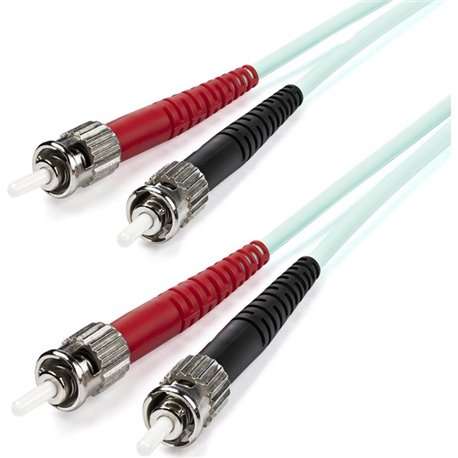 StarTech.com 1m (3ft) ST/UPC to ST/UPC OM3 Multimode Fiber Optic Cable, Full Duplex Zipcord Fiber, 100Gbps, LOMMF, LSZH Fiber Pa