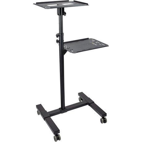 StarTech.com Mobile Projector and Laptop Stand/Cart, Heavy Duty Portable Projector Stand/Presentation Cart (22lb/shelf), Height 