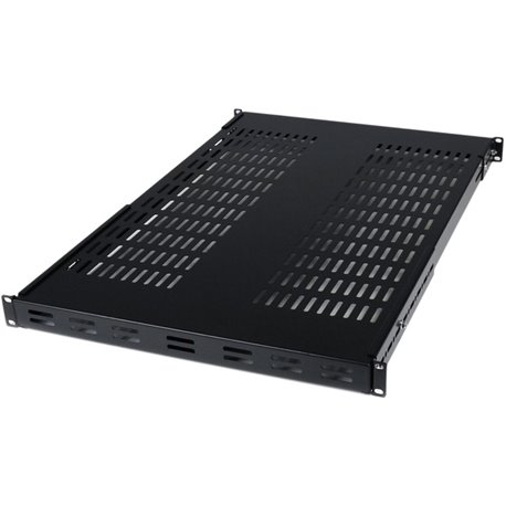 StarTech.com 1U Adjustable Mounting Depth Vented Rack Mount Shelf - 175lbs / 80kg - Add a sturdy adjustable mount depth shelf in