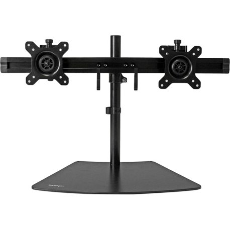 StarTech.com Dual Monitor Stand, Horizontal, For up to 24" (17.6lb/8kg) VESA Monitors, Black, Adjustable Monitor Stand, Steel & 