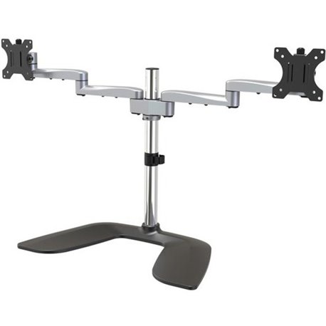 StarTech.com Dual Monitor Stand, Ergonomic Desktop Monitor Stand for up to 32"(17.6lb/8kg) VESA Displays, Free-Standing Adjustab