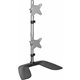 StarTech.com Vertical Dual Monitor Stand, Free Standing Height Adjustable Stacked Monitor Stand up to 27" (17.6lb/8kg) VESA Moun