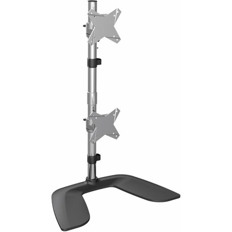 StarTech.com Vertical Dual Monitor Stand, Free Standing Height Adjustable Stacked Monitor Stand up to 27" (17.6lb/8kg) VESA Moun