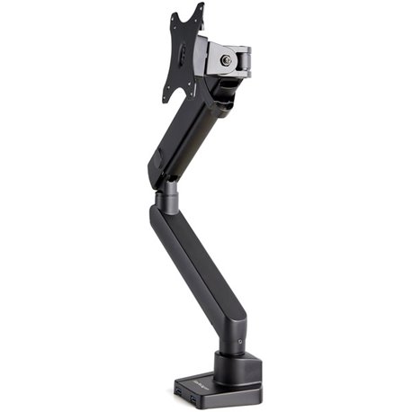 StarTech.com Desk Mount Monitor Arm with 2x USB 3.0 ports, Slim Single Monitor VESA Mount up to 34" (17.6lb/8kg) Display, C-Clam