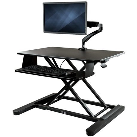 StarTech.com Sit-Stand Desk Converter with Monitor Arm - Up to 26" Monitor - 35&acirc&euro� Wide Work Surface - Height Adjustabl