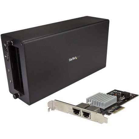 StarTech.com Thunderbolt 3 to 2-port 10GbE NIC Chassis - External PCIe Enclosure plus Card - Connect your Thunderbolt 3 enabled 