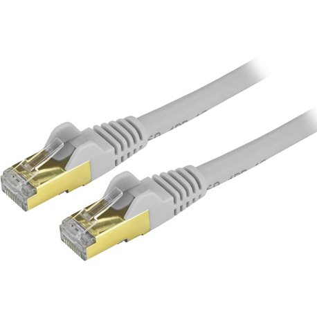 StarTech.com 10ft CAT6a Ethernet Cable - 10 Gigabit Category 6a Shielded Snagless 100W PoE Patch Cord - 10GbE Gray UL Certified 