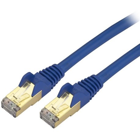 StarTech.com 12ft CAT6a Ethernet Cable - 10 Gigabit Category 6a Shielded Snagless 100W PoE Patch Cord - 10GbE Blue UL Certified 