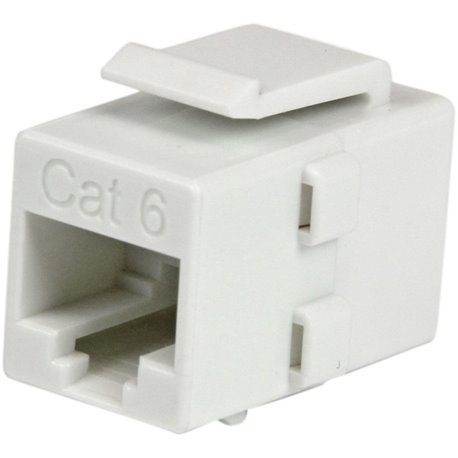 StarTech.com White Cat 6 RJ45 Keystone Jack Network Coupler - F/F - Join two Cat6 patch cables together to make a longer cable -