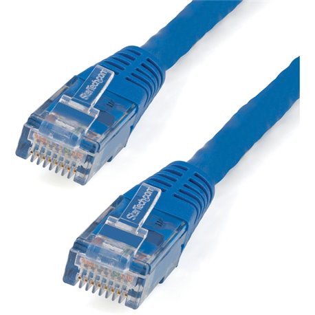 StarTech.com 100ft CAT6 Ethernet Cable - Blue Molded Gigabit - 100W PoE UTP 650MHz - Category 6 Patch Cord UL Certified Wiring/T