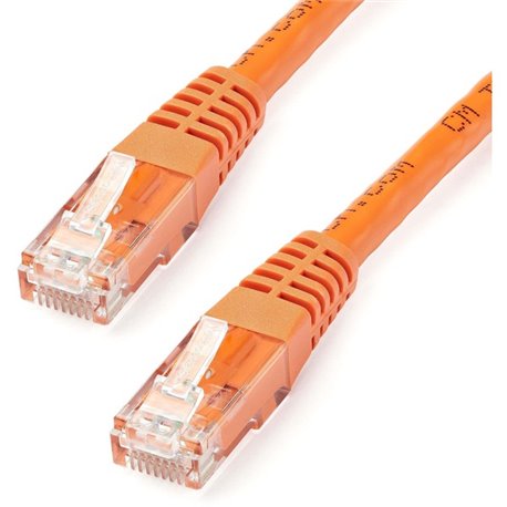 StarTech.com 100ft CAT6 Ethernet Cable - Orange Molded Gigabit - 100W PoE UTP 650MHz Category 6 Patch Cord UL Certified Wiring/T