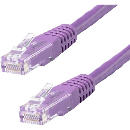 StarTech.com 15ft CAT6 Ethernet Cable - Purple Molded Gigabit - 100W PoE UTP 650MHz - Category 6 Patch Cord UL Certified Wiring/