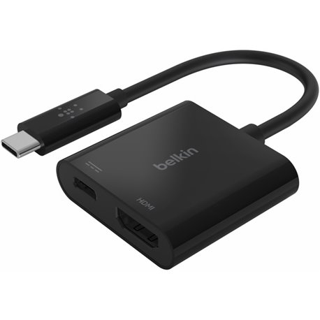 Belkin USB-C to HDMI Video Adapter + Charging port up to 60W Power Delivery, 4k at 60Hz - 1 Pack - 1 x Type C USB Male - 1 x HDM