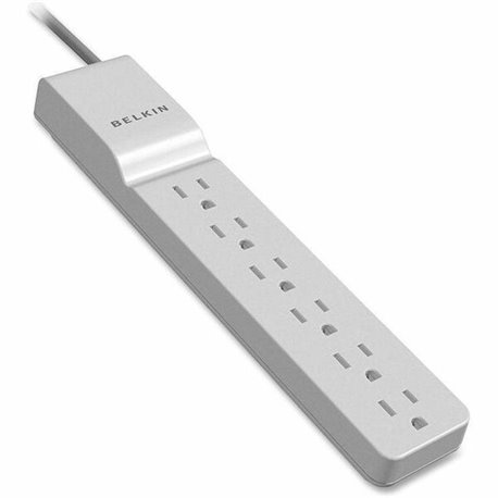 Belkin 6 Outlet Home and Office Power Strip Surge Protector with 4ft Power Cord - 720 Joules - 1875 Watts - White - 6 x AC Power