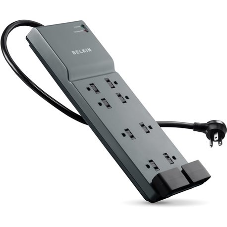 Belkin 8 Outlet Home/Office Surge Protector with telephone protection - 6 foot Cable - Black - 3550 Joules - 8 - 3550 J - 125 V 