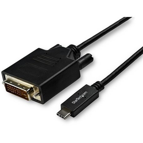 StarTech.com 10ft (3m) USB C to DVI Cable - 1080p USB Type-C to DVI-Digital Video Display Adapter Monitor Cable - Works w/ Thund