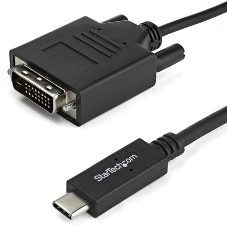 StarTech.com 6.6 ft / 2 m USB-C to DVI Cable - USB Type-C Video Adapter Cable - 1920 x 1200 - Black - 6.6 ft. / 2 m USB C to DVI