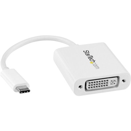 StarTech.com USB C to DVI Adapter - White - Thunderbolt 3 Compatible - 1920x1200 - USB-C to DVI Adapter for USB-C devices such a