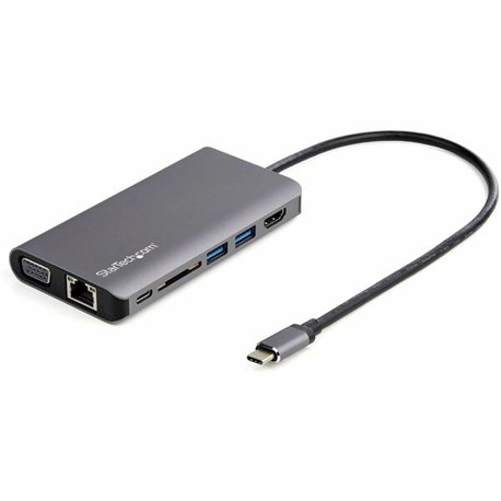 StarTech.com USB C Multiport Adapter - USB-C Mini Travel Dock w/ 4K HDMI or 1080p VGA - 100W PD Pass-Through, 3x USB, SD, GbE, A
