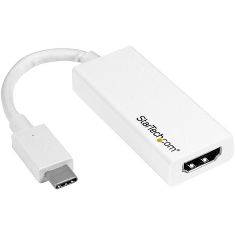 StarTech.com USB-C to HDMI Adapter - White - 4K 60Hz - Thunderbolt 3 Compatible - USB-C Adapter - USB Type C to HDMI Dongle Conv