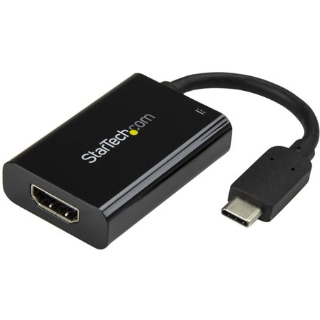 StarTech.com USB C to HDMI 2.0 Adapter 4K 60Hz with 60W Power Delivery Pass-Through Charging - USB Type-C to HDMI Video Converte