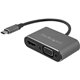 StarTech.com USB C to VGA and HDMI Adapter - Aluminum - USB-C Multiport Adapter - 6 in / 15.24 cm Built-In Cable - USB C multipo