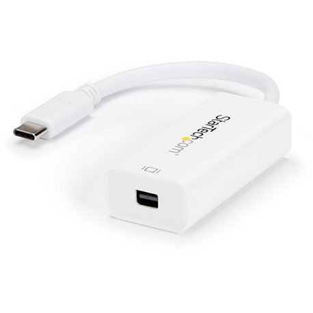 StarTech.com - USB-C to Mini DisplayPort Adapter - 4K 60Hz - White - USB Type-C to Mini DP Adapter - Thunderbolt 3 Compatible - 