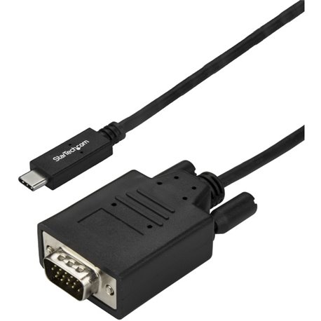 StarTech.com 10ft/3m USB C to VGA Cable - 1080p USB Type C DP Alt Mode to VGA Video Display Adapter Monitor Cable - Works w/ Thu