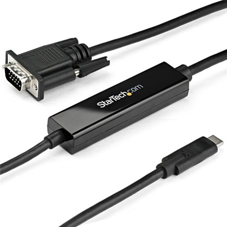 StarTech.com 3ft/1m USB C to VGA Cable - 1920x1200/1080p USB Type C DP Alt Mode to VGA Video Monitor Adapter Cable -Works w/ Thu