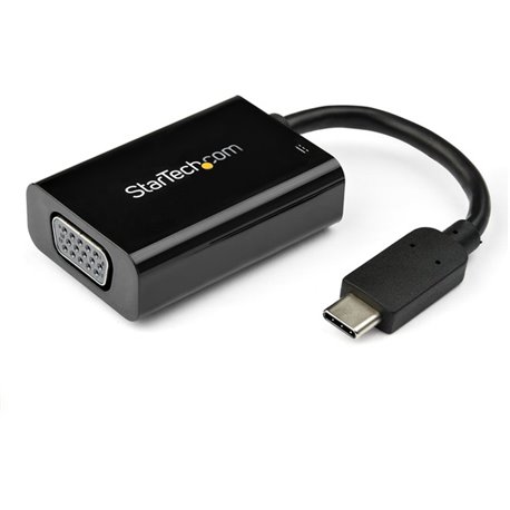 StarTech.com USB C to VGA Adapter with 60W Power Delivery Pass-Through - 1080p USB Type-C to VGA Video Converter w/ Charging - B