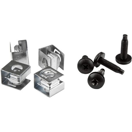 StarTech.com Server Rack Screws and Clip Nuts - 10-32 - Rack Mount Screws and Slide-On Cage Nuts - Clip Nuts and Screws - 50 Pac