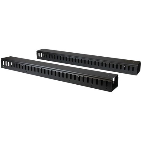 StarTech.com Vertical Cable Organizer with Finger Ducts - Vertical Cable Management Panel - Rack-Mount Cable Raceway - 40U - 6 f