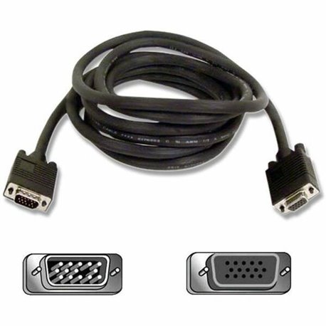 Belkin SVGA Monitor Extension Cable - 10 ft Video Cable for Monitor - First End: 1 x 15-pin HD-15 - Male - Second End: 1 x 15-pi