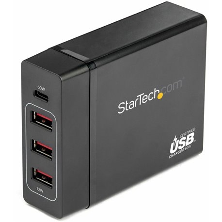 StarTech.com USB-C Charging Station, 72W, 1x USB-C + 3x USB-A, Portable Charger with PD, Laptop Replacement Charger, USB-C Power