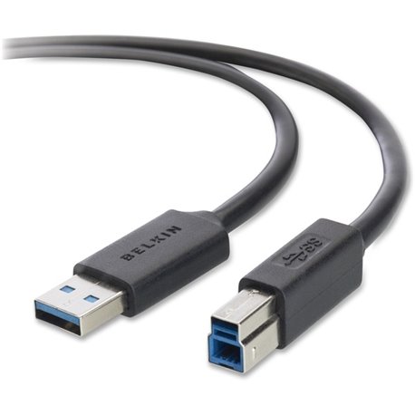 Belkin SuperSpeed USB 3.0 Cable - 10 ft USB Data Transfer Cable for Printer, Scanner, Portable Hard Drive, Keyboard - First End: