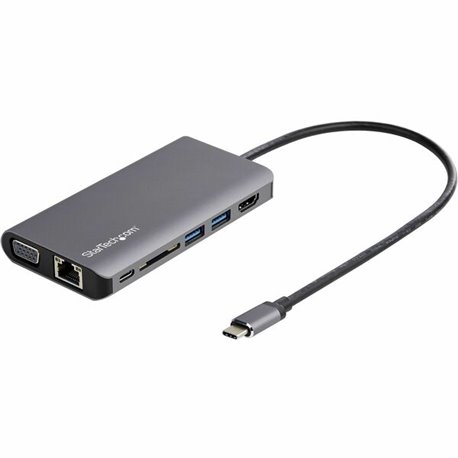 StarTech.com USB C Multiport Adapter - USB-C Mini Travel Dock w/ 4K HDMI or 1080p VGA - 100W PD Pass-Through, 3x USB, SD, GbE, A