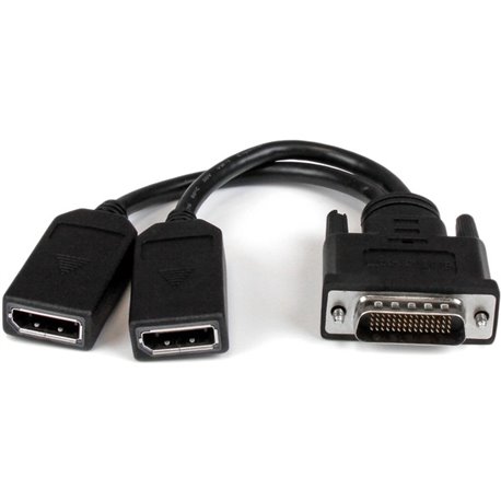 StarTech.com 8" DMS-59 to Dual DisplayPort Adapter Cable, 4K x 2K, DMS 59 pin (M) to 2x DP 1.2 (F) Splitter Y Cable, LFH to 2x D