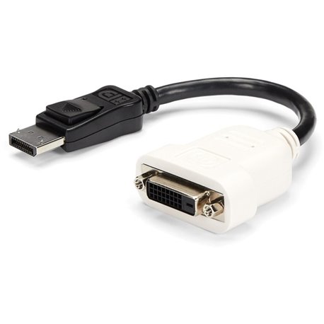 StarTech.com DisplayPort to DVI Adapter, DisplayPort to DVI-D Adapter/Video Converter 1080p, DP 1.2 to DVI Monitor, Latching DP 