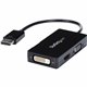 StarTech.com Travel A/V adapter: 3-in-1 DisplayPort to VGA DVI or HDMI converter - Connect a DisplayPort-equipped PC to an HDMI,