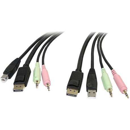 StarTech.com 6 ft 4-in-1 USB DisplayPort KVM Switch Cable - Connect high resolution DisplayPort video, USB, and audio all in one