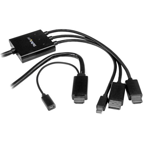 StarTech.com 2m 6 ft HDMI, DisplayPort or Mini DisplayPort to HDMI Converter Cable - HDMI, DP or Mini DP to HDMI Adapter - Conne